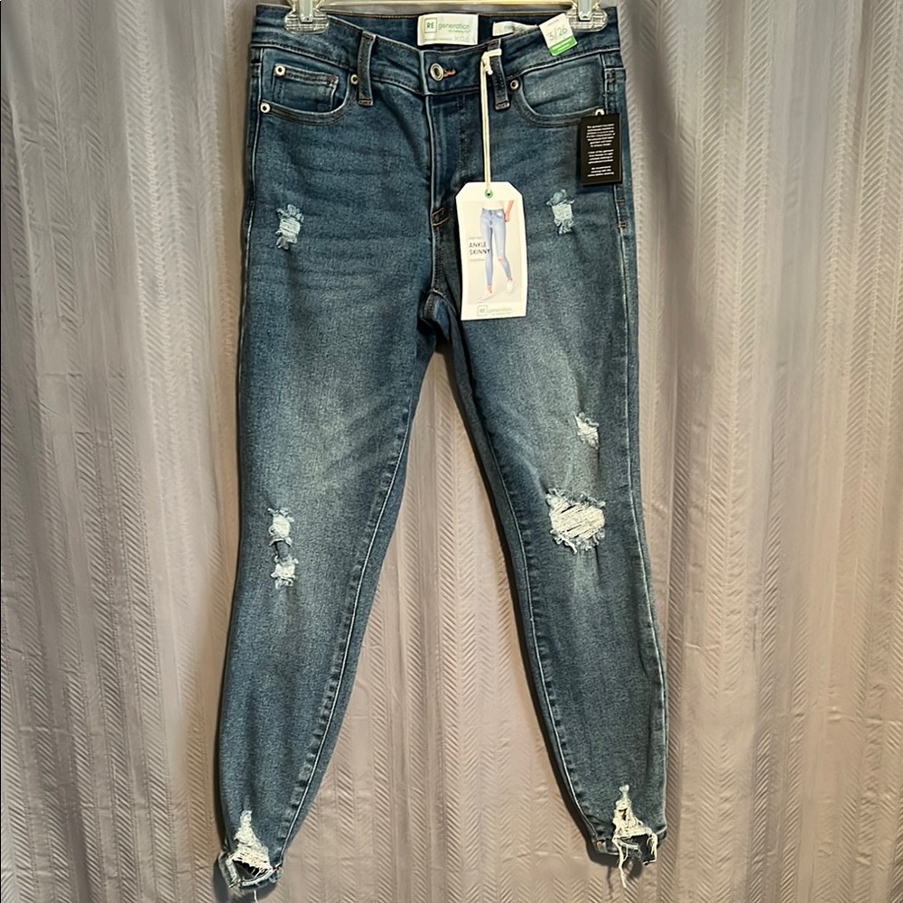 RE generation by Celebrity Pink Mid-Rise Ankle Skinny Jeans